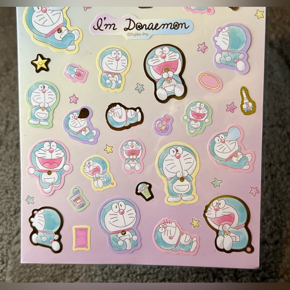 I’m Doraemon Watercolor Large Sticker Sheet Japan Exclusive Kawaii Anime Gadget - Picture 5 of 8